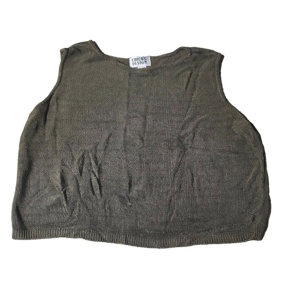Vintage 90s heavy weight knit chicos green tank top